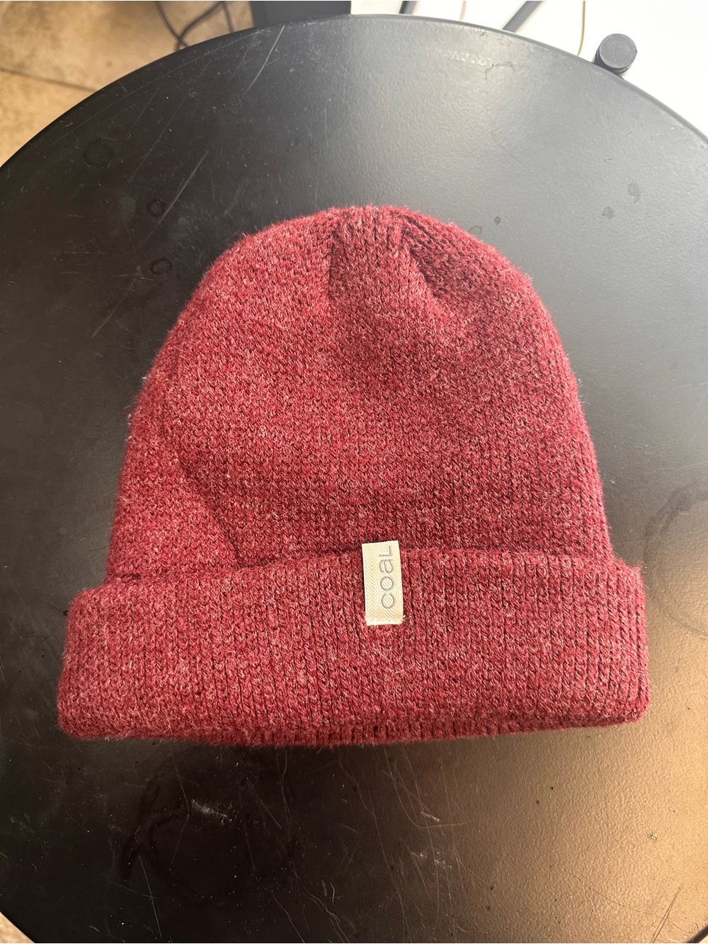 Kids Marled Red Coal Frena Beanie from Coal Headwear with Woven Label